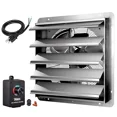 thumbnail image 1 of Simple Deluxe 24 Inch Wall Mounted Shutter Exhaust Fan with Speed Controller and Power Cord Kit, Aluminum, 1400 RPM, 4016 CFM, for Attic, Garage, Louvered Vent, Plant, Greenhouse, Silver, 1 of 8