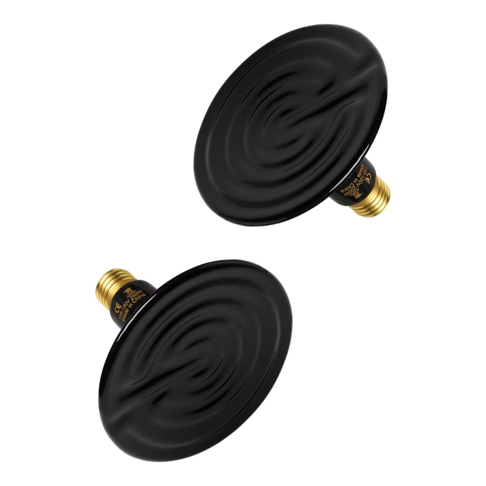 2-Pack 150W Ceramic Heat Emitter For Reptiles – No Light, Amphibian Heat Lamp Bulb