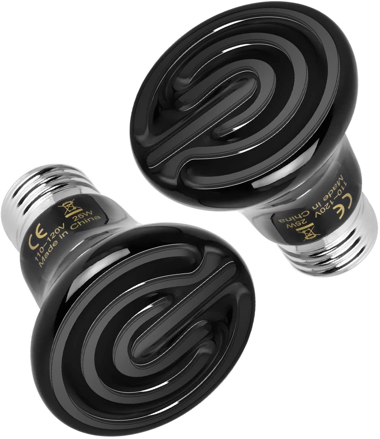 Simple Deluxe 25W 2Pack Mini Ceramic Heat Emitter Reptile Heat Lamp