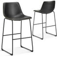 thumbnail image 1 of Simple Deluxe 30 Inch Counter Height Chairs Set of 2, Island Stools with Back, Faux Leather Counter Stools with Metal Legs and Footrest, Armless Dining Chairs for Kitchen Island, Black, 1 of 7