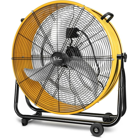 Simple Deluxe 30 inch Industrial Drum Fan, High Velocity Floor Fan, 3 Speed Heavy Duty Metal Air Circulator for Patios, Warehouse