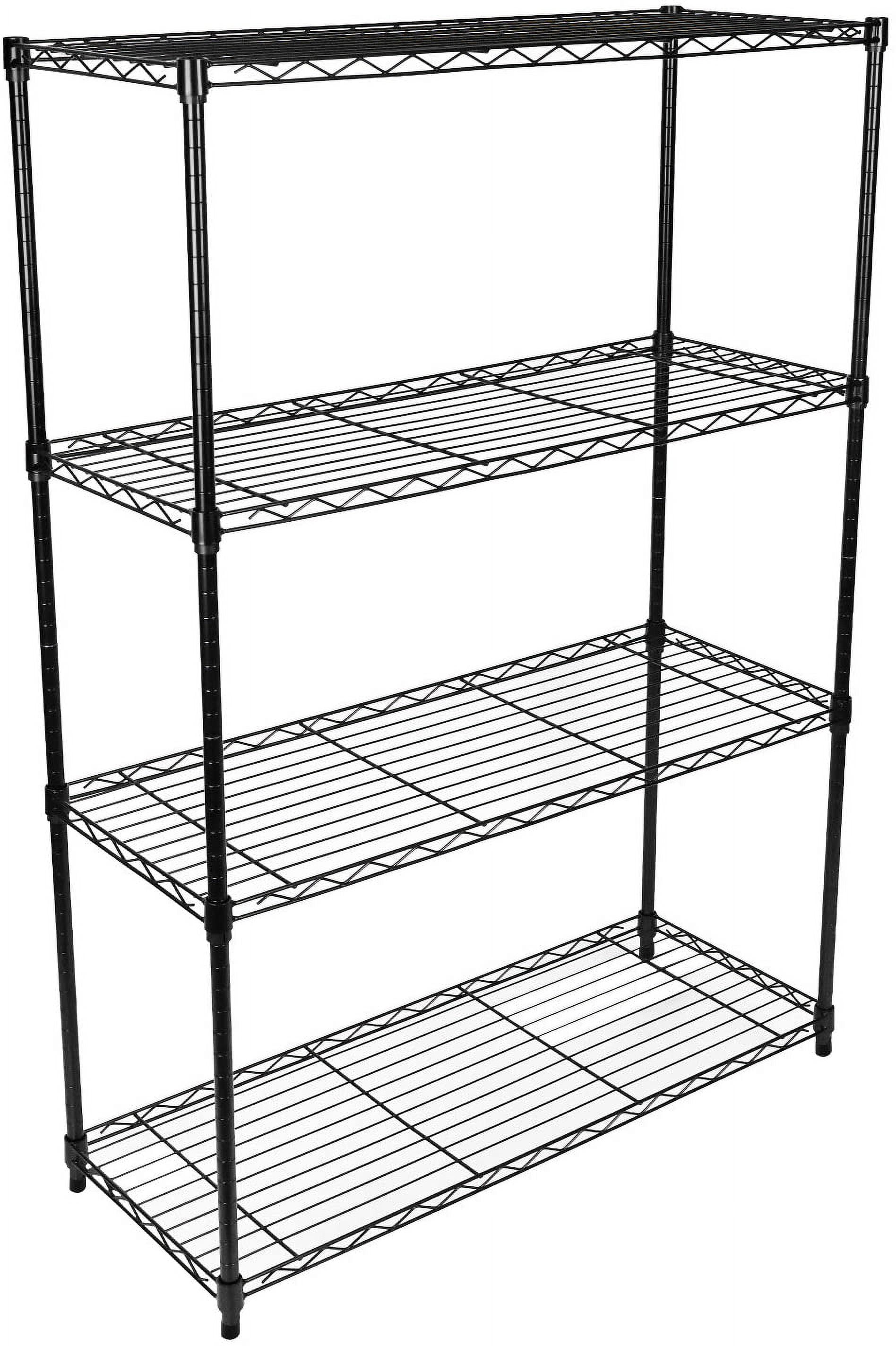 Simple Deluxe 4Tier Heavy Duty Steel Storage Shelf, Black, 36Lx14Wx54H