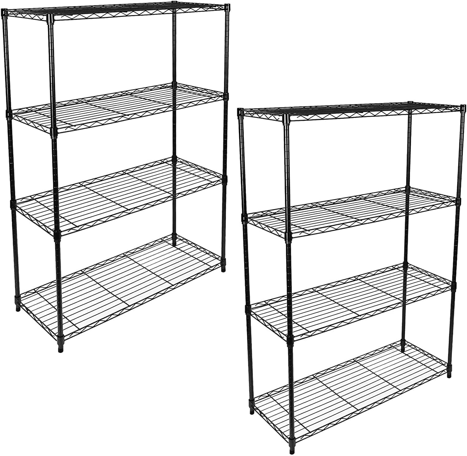 Simple Deluxe 4 Tier Shelving Unit Metal Large Storage Shelves Heavy Duty Height Utility Layer Shelf Rack ,Black