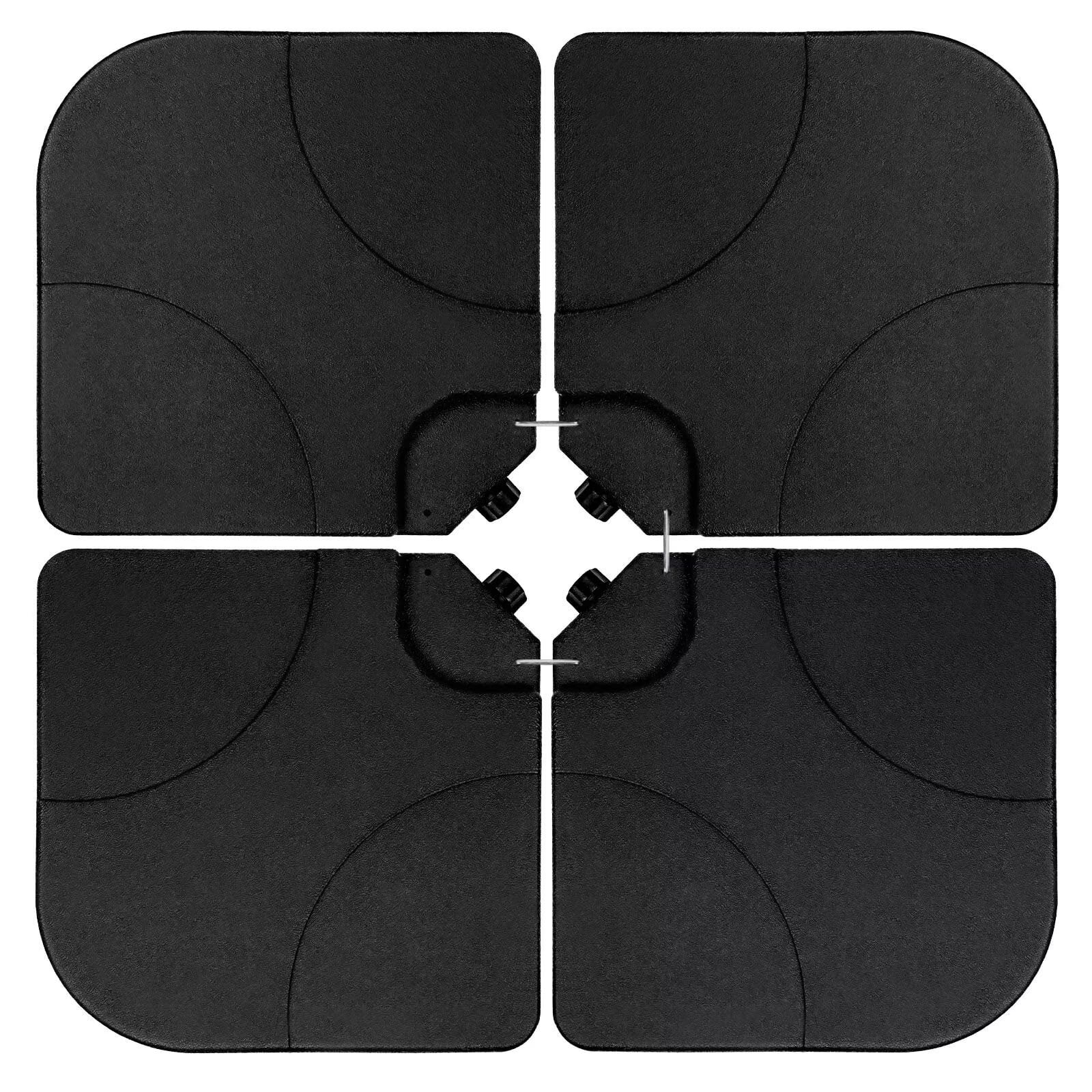 Simple Deluxe 4pcs 176lb Capacity Cantilever Offset Patio Umbrella Base Water Sand/Filled Outdoor Heavy-Duty, Black, Square