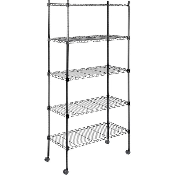 Simple Deluxe 5-Tier Storage Shelving Unit, 24" D x 14" W x 59 "H