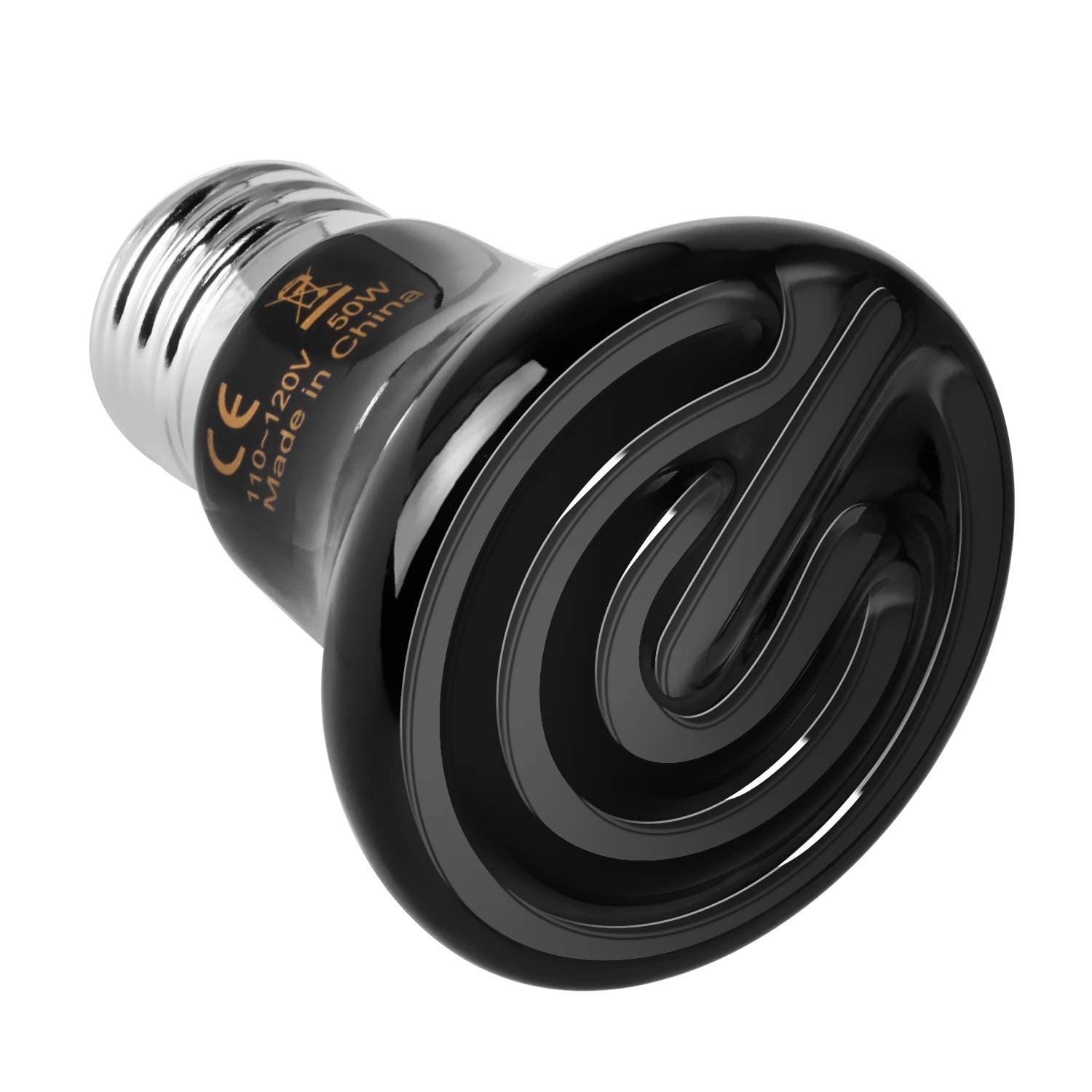 REPTI HOME 75W Ceramic Heat Emitter (2-Pack) - Reptile Heat Lamp, No Light, For Terrariums & Pet Coops