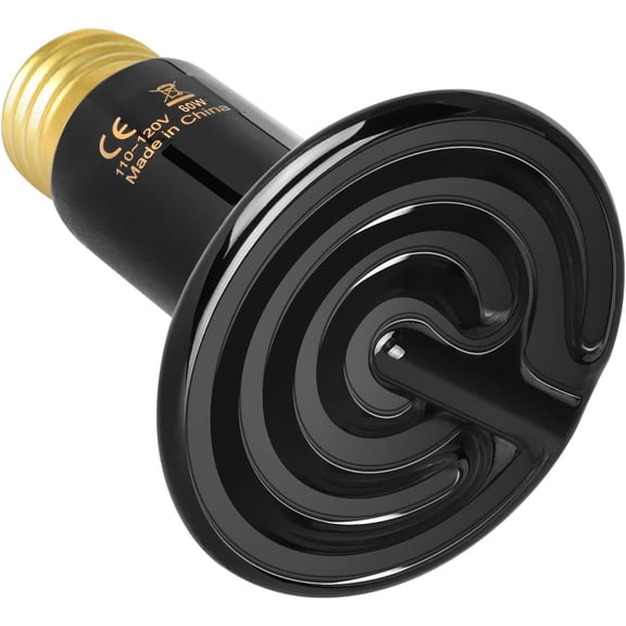 Simple Deluxe 60W Reptile Heat Lamp Bulb No Light Ceramic Heat Emitter Brooder Coop Heater