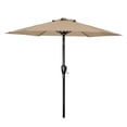 thumbnail image 1 of Simple Deluxe 7.5ft Patio Umbrella Outdoor Table Market Yard Umbrella with Push Button Tilt and Crank Lift, 6 Heavy-Duty Ribs for Patio, Garden and Deck Use, Tan, 1 of 7