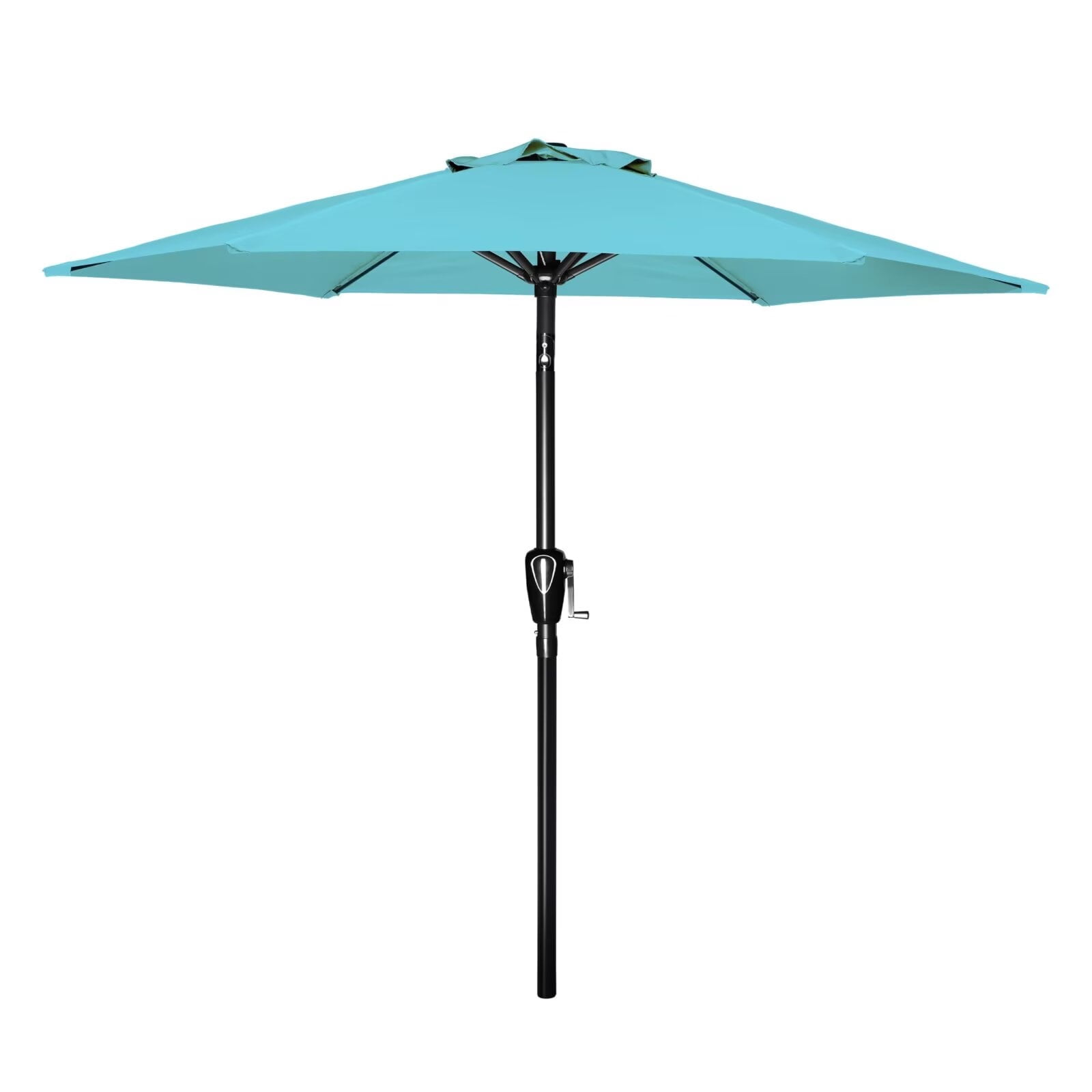 Simple Deluxe 7.5ft Patio Umbrella Outdoor Table Market Yard Umbrella with Push Button Tilt and Crank Lift, 6 Heavy-Duty Ribs for Patio, Garden and Deck Use, Turquoise