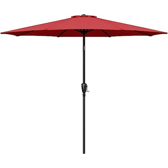 Simple Deluxe 9ft Outdoor Market Table Patio Umbrella with Button Tilt, Crank and 8 Sturdy Ribs for Garden