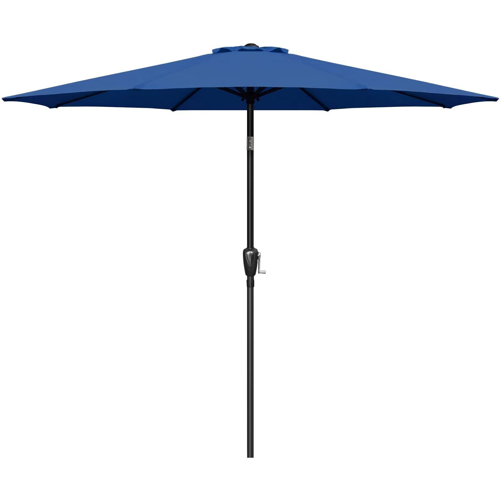 Simple Deluxe 9ft Outdoor Market Table Patio Umbrella with Button Tilt and 8 Sturdy Ribs, Blue, 1 Pack