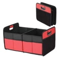 thumbnail image 1 of Simple Deluxe Car Trunk Organizer for Car,50L Large Capacity, Collapsible 2 Compartment Automotive SUV Accessories, 600D Waterproof Oxford Polyester & Non Slip Bottom, Reinforced Handle, Red, 1 of 7