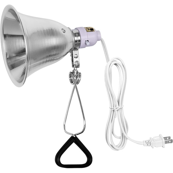 Simple Deluxe Clamp Lamp Light 5.5" Aluminum Reflector up to 60 Watt E26 Socket (no Bulb Included)Silver and White