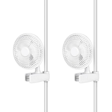 Simple Deluxe Clip Fan Light Weight, Manually Adjustable 90° Angles, Speeds Control, 53 inch Cord Length, White