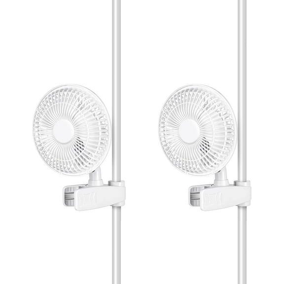 Simple Deluxe Clip Fan Light Weight, Manually Adjustable 90° Angles, Speeds Control, 53 inch Cord Length, White