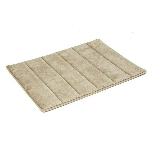 Simple Deluxe Luxury Memory Bath Rug, 17 by 24-Inch, Beige
