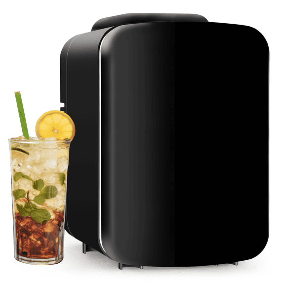 Simple Deluxe Mini Fridge, 4L/6 Can Portable Cooler & Warmer Freon-Free Small Refrigerator Provide Compact Storage for Skincare, Beverage, Food, Cosmetics, Black