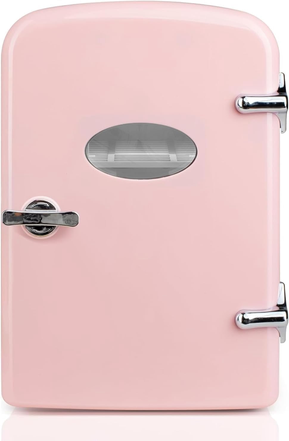 Simple Deluxe Mini Fridge with Observation Window, 6L/9 Can, Portable Warmer & Cooler, Personal Refrigerator, AC/DC, Pink New