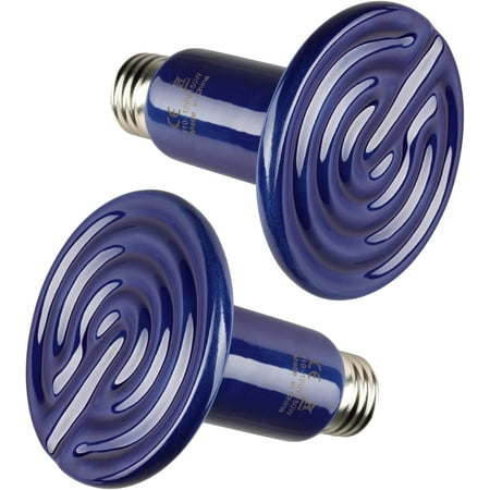 Simple Deluxe Reptile Heat Lamp 150W 2-Pack Ceramic Heat Emitter Heating Bulb No Light, Brooder Coop Heater ,Purple