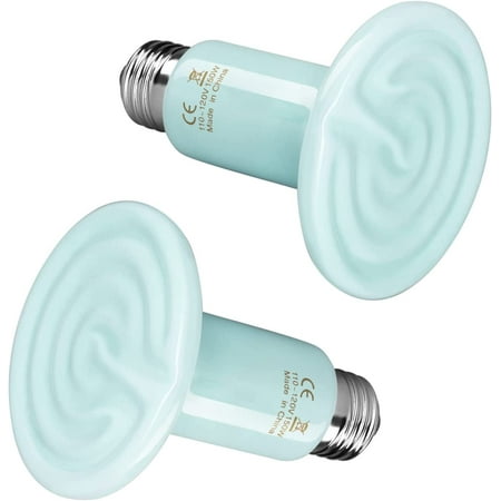 Simple Deluxe Reptile Heat Lamp 150W 2-Pack Ceramic Heat Emitter Heating Bulb No Light, Brooder Coop Heater