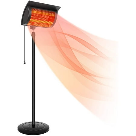 Simple Deluxe Standing Heater Patio Outdoor Balcony, Courtyard with Overheat Protection, 750W/1500W