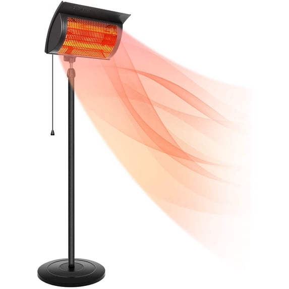 Simple Deluxe Standing Heater Patio Outdoor Balcony, Courtyard with Overheat Protection, 750W/1500W