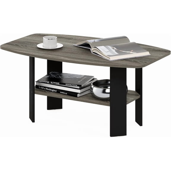 Simple Design Coffee Table, French Oak Grey/Black