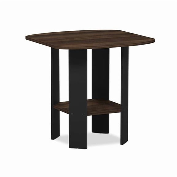 Simple Design End & Side Table, Columbia Walnut & Black - 19.6 x 20 x 20 in.