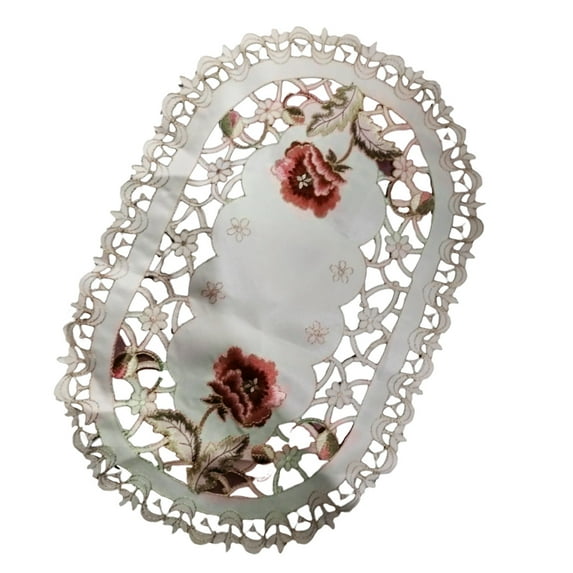 Simple Design Table Runner Shaped Embroidered Polyester Coffee Tea Desk Tablecloth Placemat Decor red 40*90cm