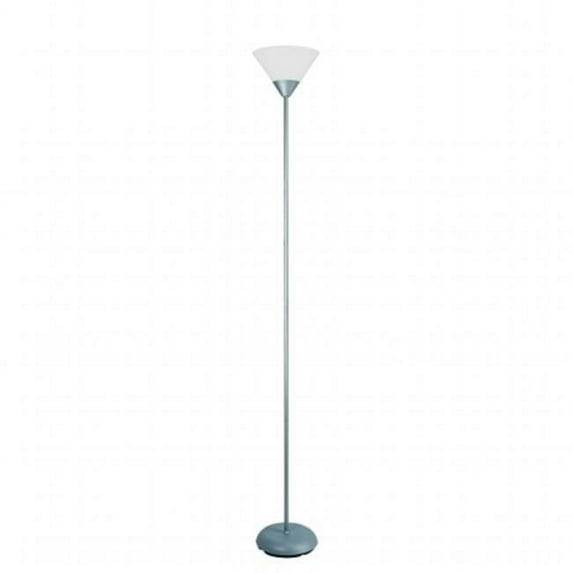 Simple Designs 1 Light Stick Torchiere Floor Lamp, Silver