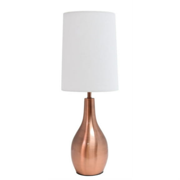 Simple Designs 1 Light Tear Drop Table Lamp, Rose Gold