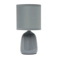 thumbnail image 1 of Simple Designs 10.04" Tall Ceramic Thimble Base Table Lamp with Matching Shade, Gray, 1 of 7