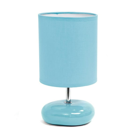 Simple Designs 10.24" Petite Circle Stone Table Lamp - Blue