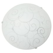 Simple Designs 10" Round Flush Mount Ceiling Light with Scroll Swirl Design, White