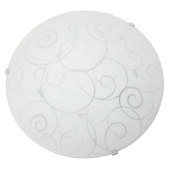 Simple Designs 10" Round Flush Mount Ceiling Light with Scroll Swirl Design, White