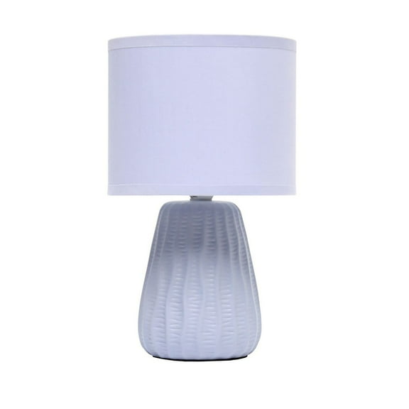 Simple Designs 11.02" Mini Ceramic Pastel Accent Table Lamp with Matching Shade Periwinkle
