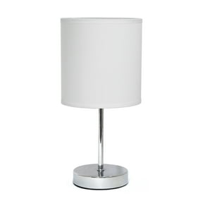 Simple Designs Sand Nickel Mini Basic Table Lamp with Fabric Shade 2 ...
