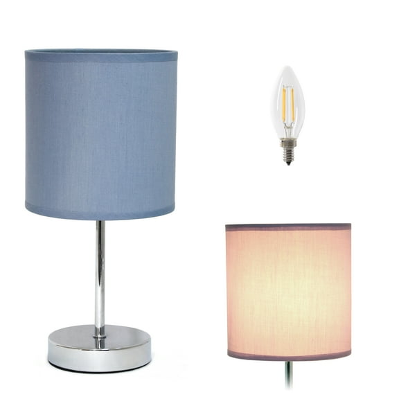 Simple Designs 11.81" Basic Chrome Mini Table Lamp