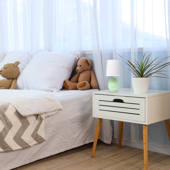 Mod Lighting and Decor Petite Dimpled Ceramic Table Lamp with Tapered Shade - 12.5" - Lime Green