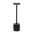 thumbnail image 1 of Simple Designs 12.75" Mushroom Magic Disc Dimming & Rechargeable Cordless 4-Way Touch Sensor Stick Desk Lamp, Black, 1 of 5