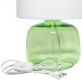 thumbnail image 1 of Simple Designs 13.75" Contemporary Glass Table Lamp, Green with White Shade, 1 of 10
