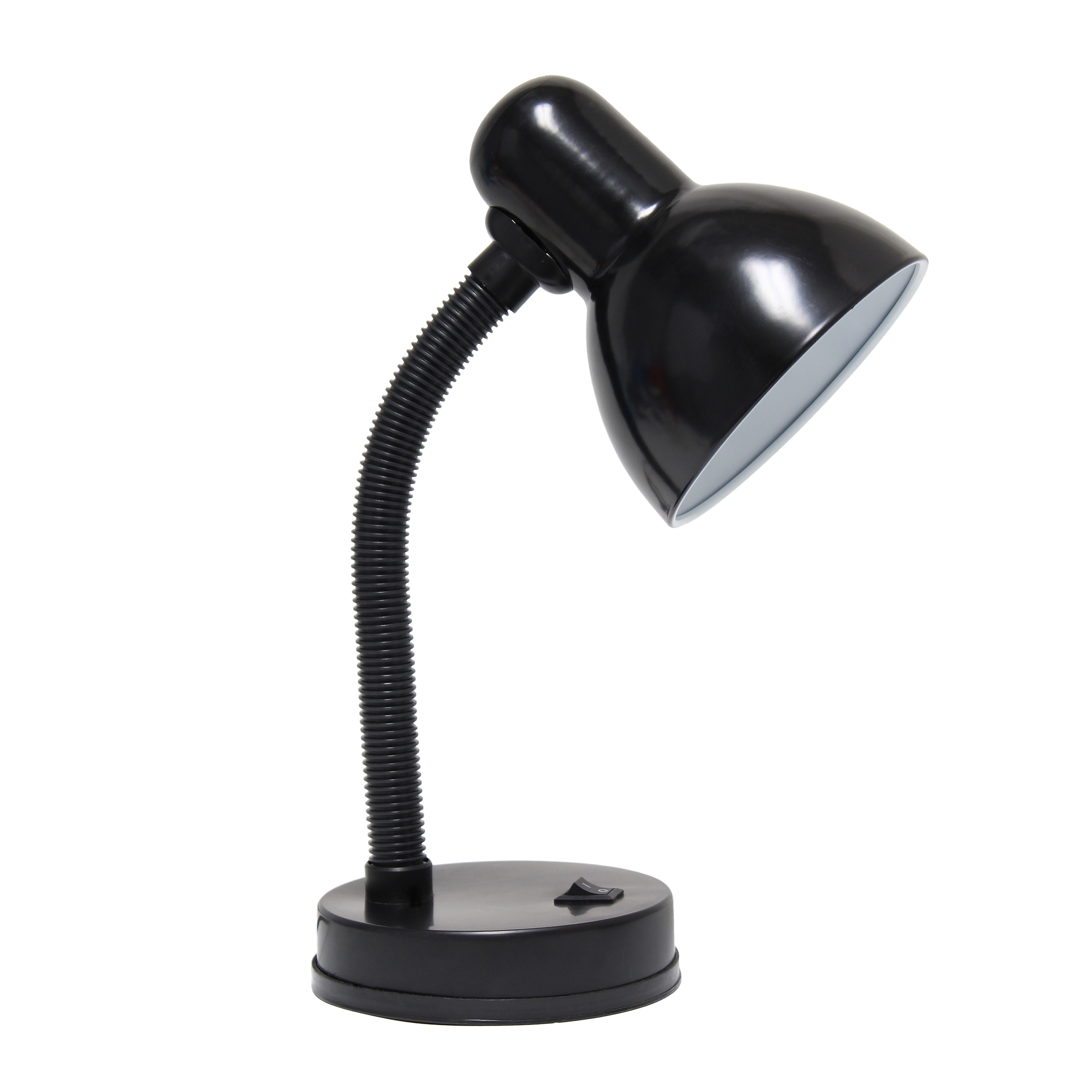 Simple Designs 14.25" Basic Metal Desk Lamp with Flexible Hose Neck, Black - image 1 of 13