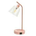 thumbnail image 1 of Simple Designs 15.94" Glow & Flow Minimalist Grooved Ceramic Table Lamp, Monochromatic Fabric Shade, Textured Accent Lighting, For Bedroom, Office, Living Room,Off White, 1 of 6