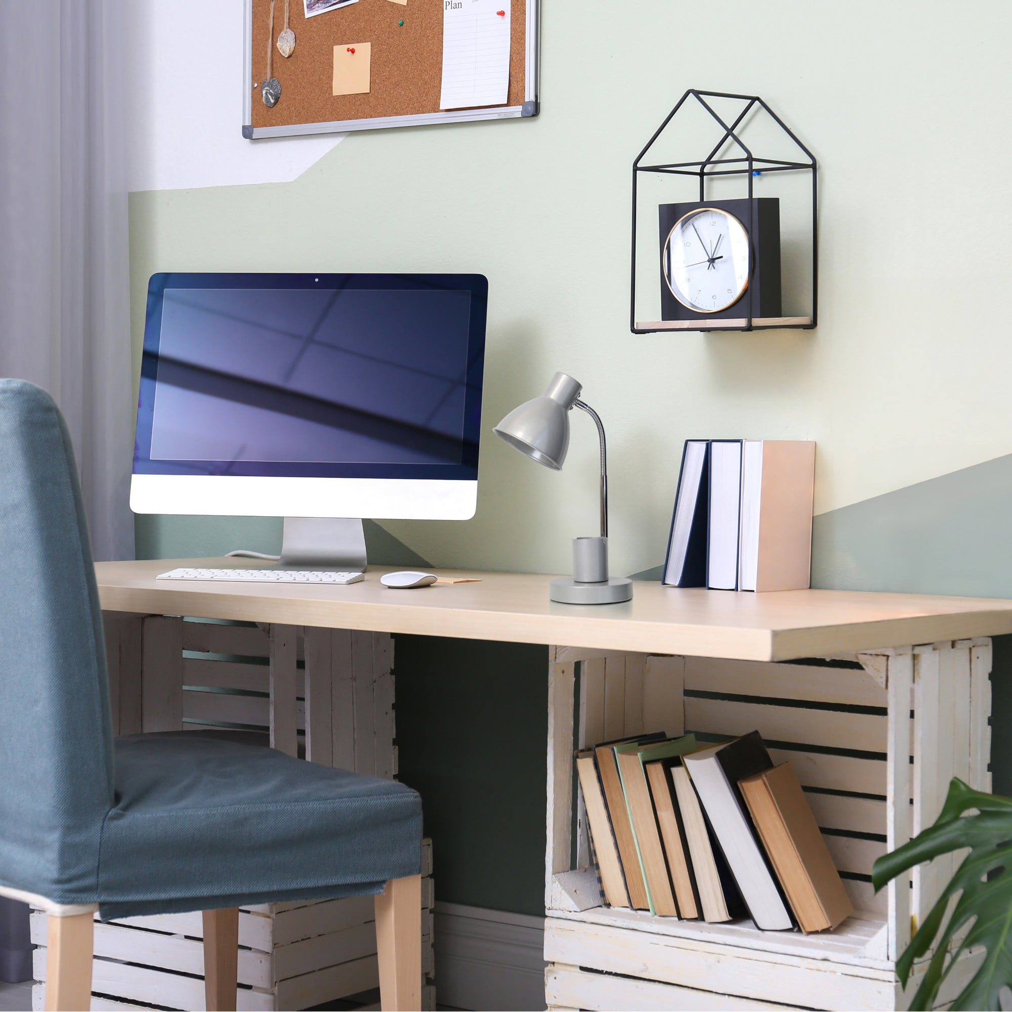 Mod Lighting and Decor Gooseneck Desk Lamp with Adjustment Shade - 16.25" - Silver