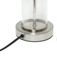 thumbnail image 1 of Simple Designs 16.93" Classic Metal and Glass Tube Table Lamp, for Living Room, Bedroom, Office, Brushed Nickel with Black Shade, 1 of 10