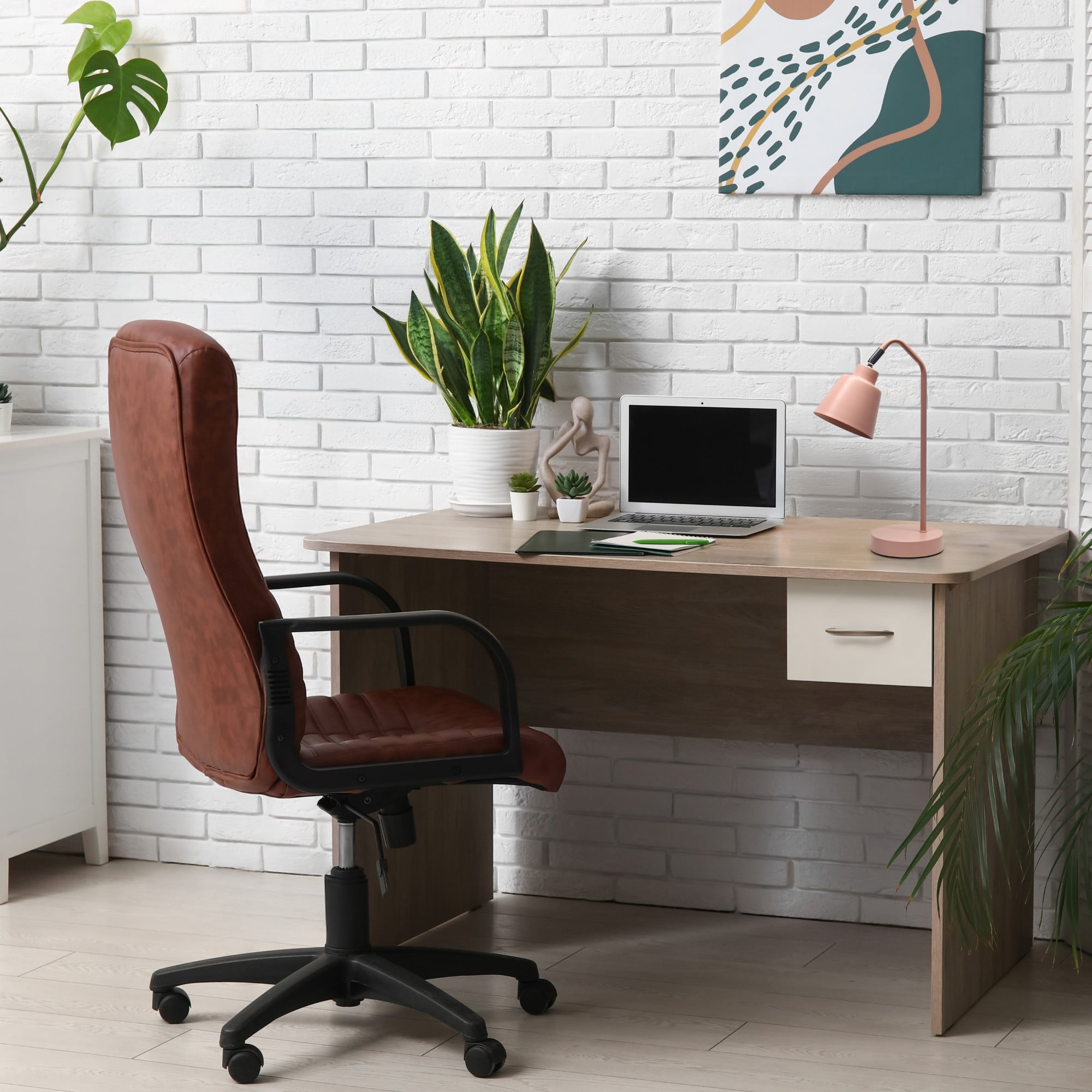 Mod Lighting and Decor Angled Arm Desk Lamp with Adjustable Cone Shade - 16" - Pink
