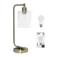 thumbnail image 1 of Simple Designs 18.8" Antique Brass Iron Lantern Desk Lamp With LED Bulb, 1 of 6