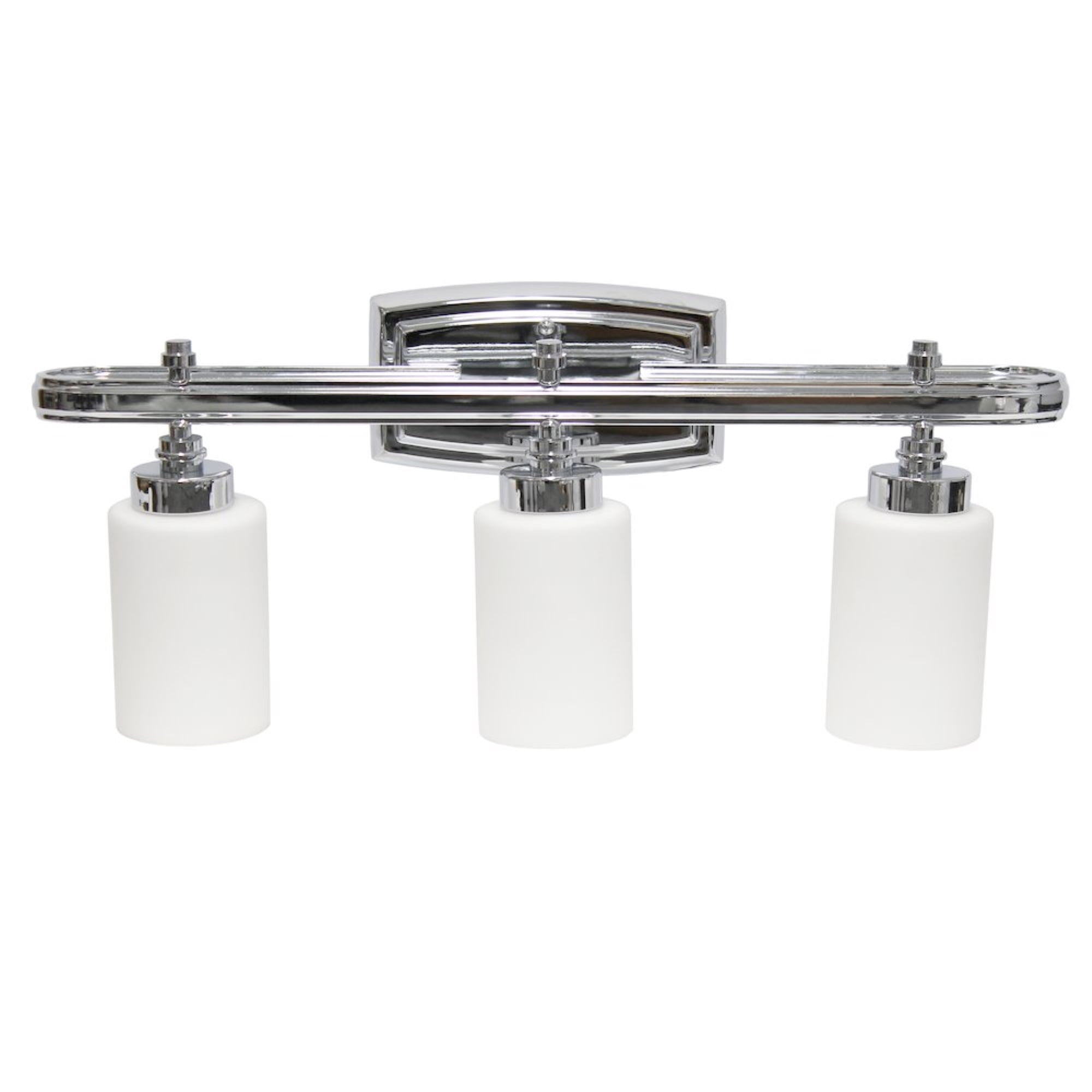 Simple Designs 23.5" Modern 3Lt Metal and Milk White Glass - Chrome