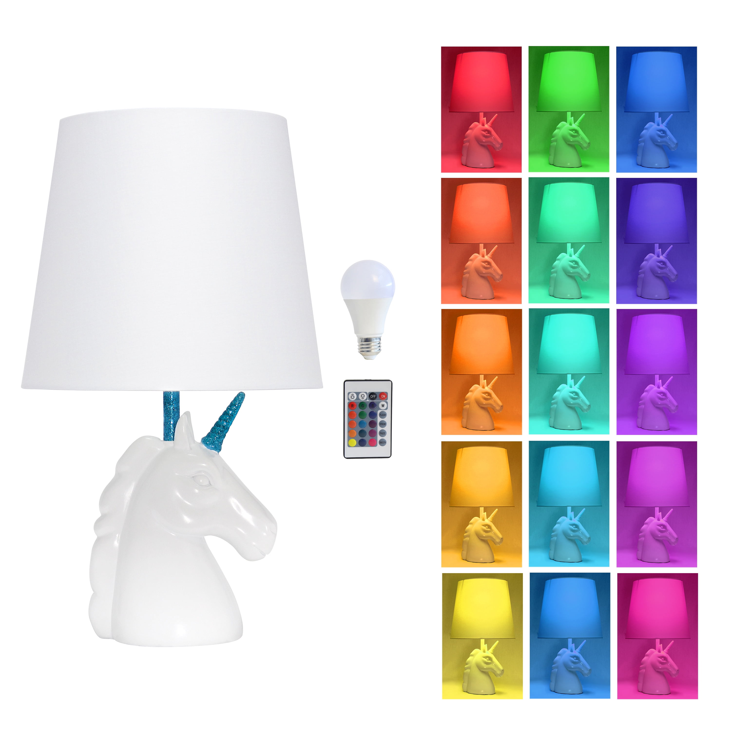 Simple Designs 54.72" Sleek Essentials Basic Adjustable Metal Floor Lamp, For Living Room, Bedroom, Office, White
