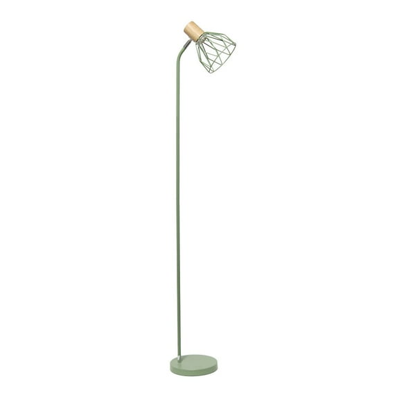 Simple Designs 55.91" Industrial Farmhouse Fusion Adjustable Cage Wire Accent Floor Lamp, Green